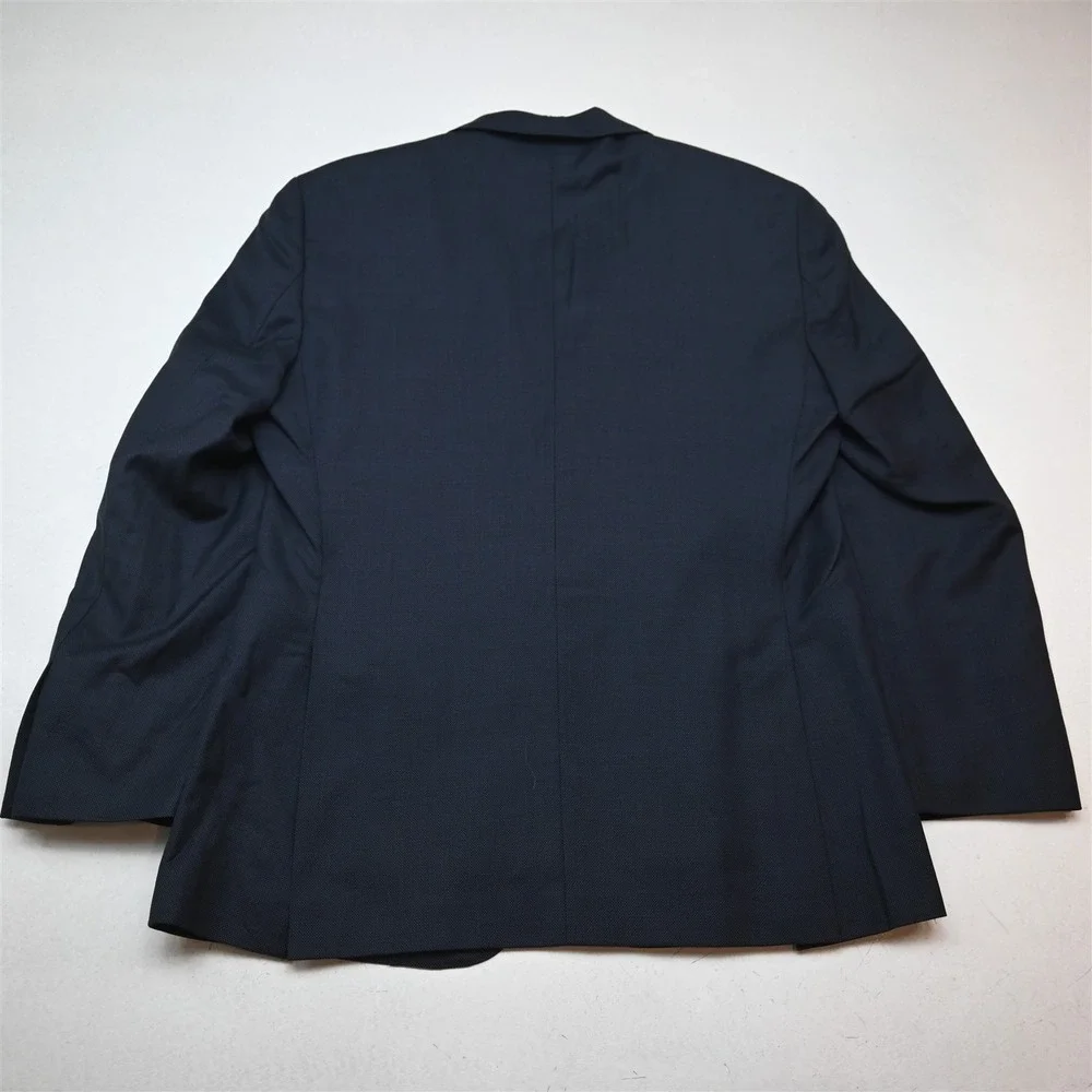 Jos A Bank 46L 38x34 Blue 100% Wool Birdseye Signature Gold Mens Suit